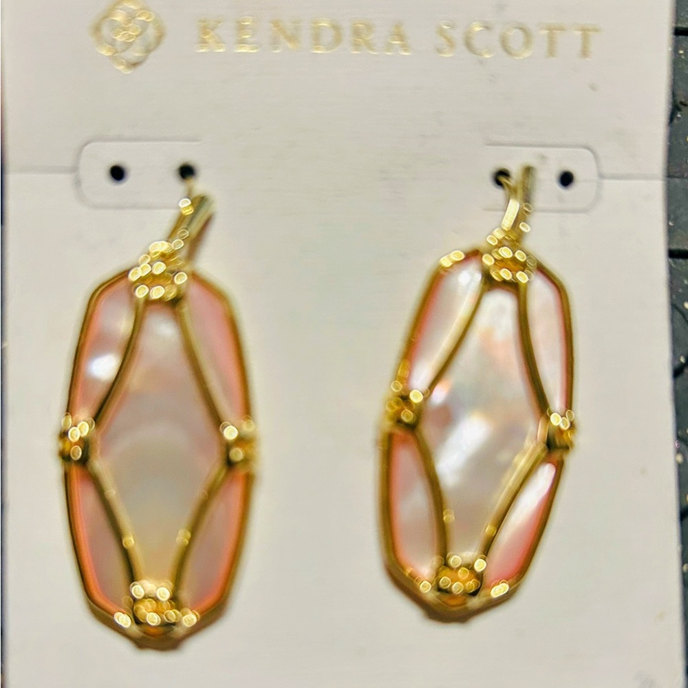Kendra Scott Gold and Pink Earrings